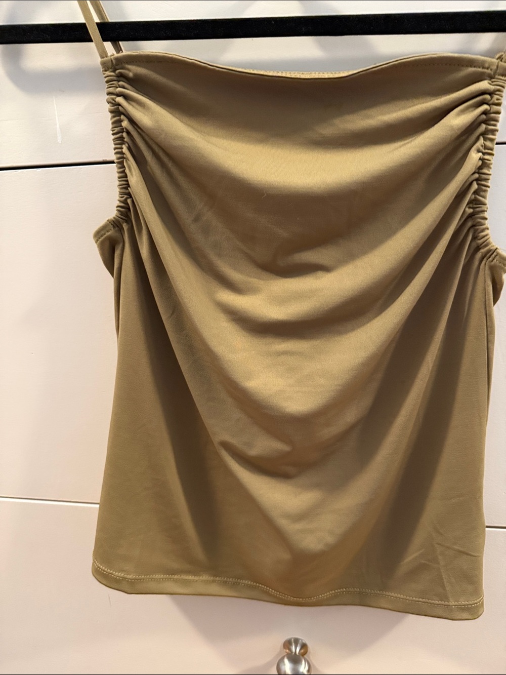 H&M Ruched Cami Tank Top - Olive - Picture 3 of 5